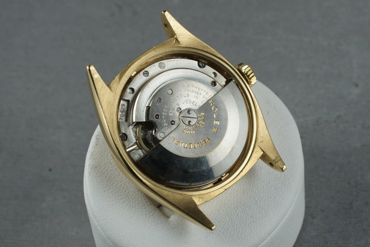 Rolex 18K Gold Datejust 6305 with Roulette date wheel and Serpico Y Laino