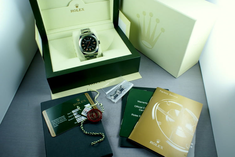 Rolex Milgauss Green V Serial 116400 GV with Box and Papers
