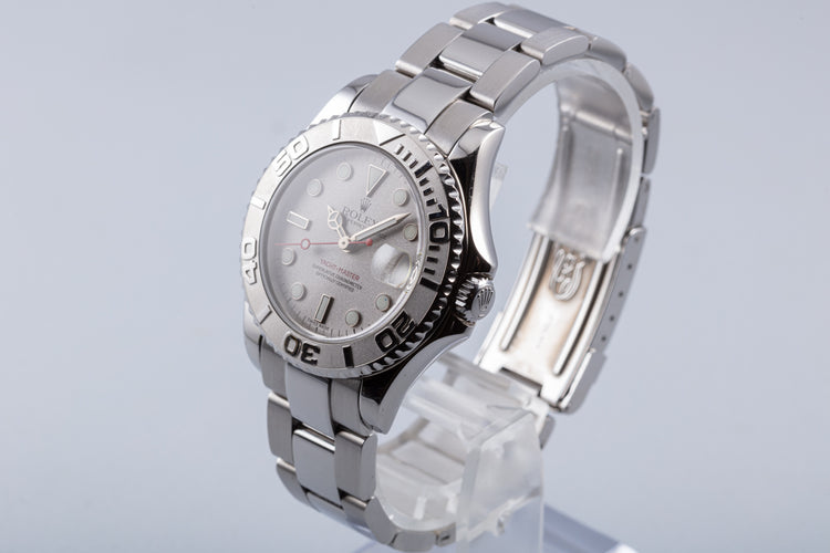 2006 Rolex Yacht Master Midsize Steel Platinum 35mm 168622 with Box & Papers