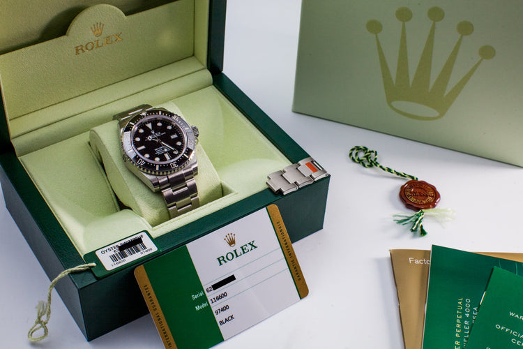 2014 Rolex Ceramic Sea Dweller 116600 with Box and Papers