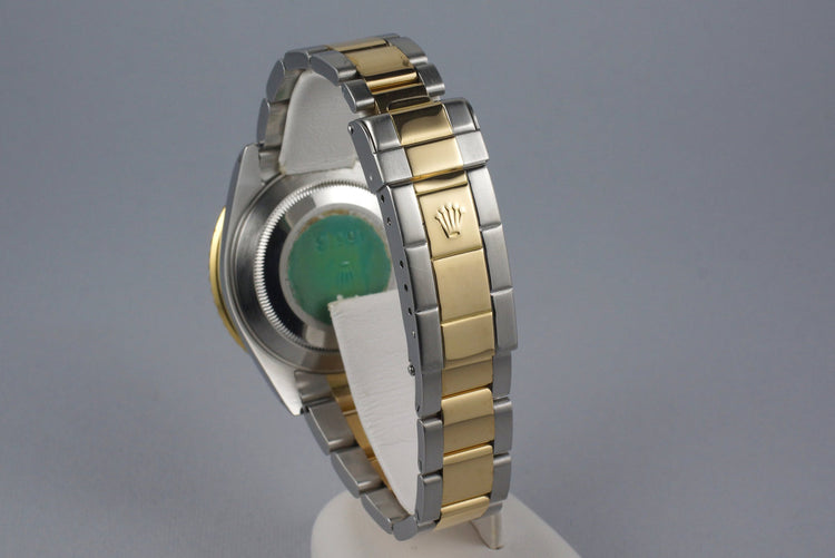 2000 Rolex Two Tone Submariner 16613 Champagne Serti Dial with Box and Papers