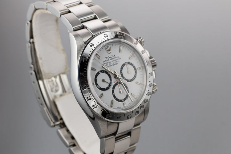 1999 Rolex Zenith Daytona 16520 White Dial with Rolex Service Card