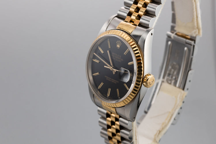 1988 Rolex Two-Tone DateJust 16233 Black Dial with Box and Papers