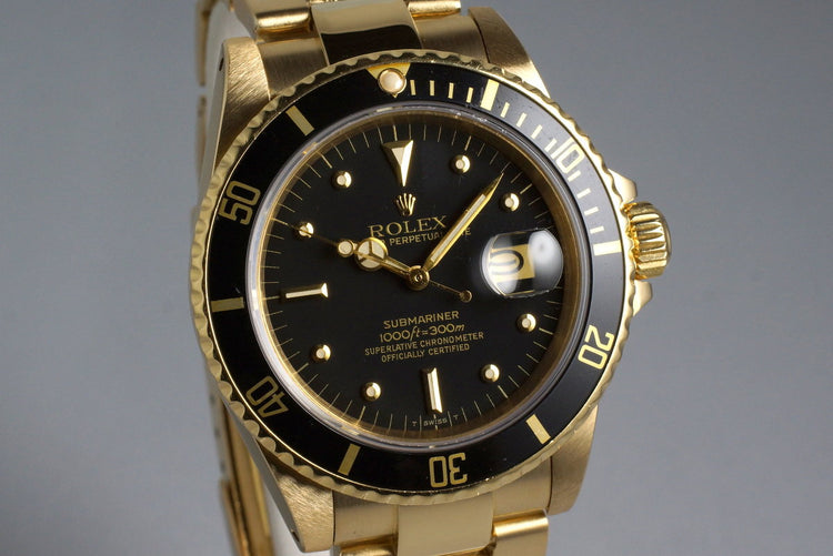 1983 Rolex YG Submariner 16808 Black Nipple Dial