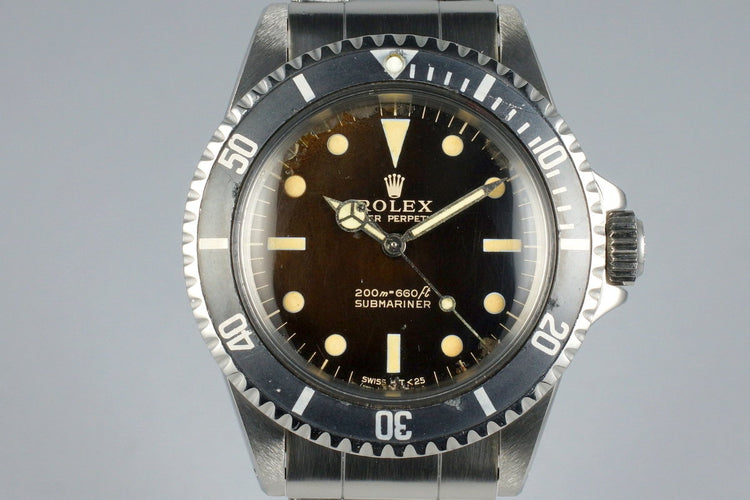 1966 Rolex Submariner 5513 with Tropical Gilt Meters First Dial