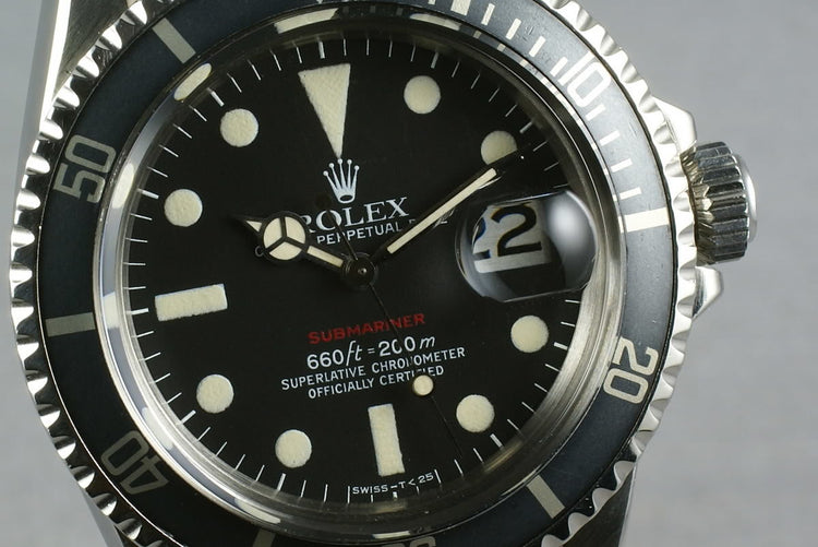 Rolex Red Submariner 1680 with Box, Papers, and RSC Service from 7/20/2011