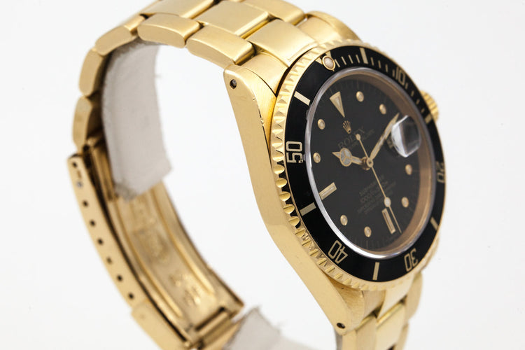 1982 Rolex YG Submariner 16808 Black Nipple Dial