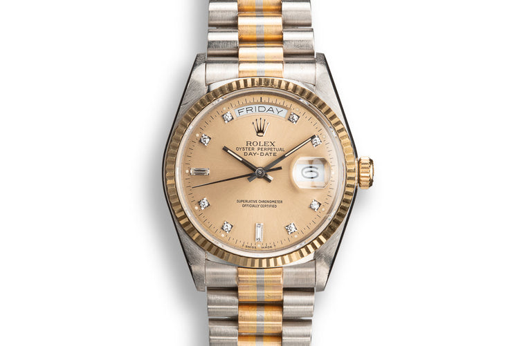 1987 Rolex Tridor Day-Date 18039B with Champagne Diamond Dial