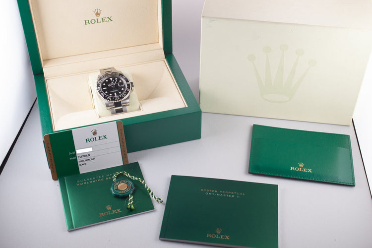 2016 Rolex GMT-Master II 116710LN Black Bezel with Box and Papers
