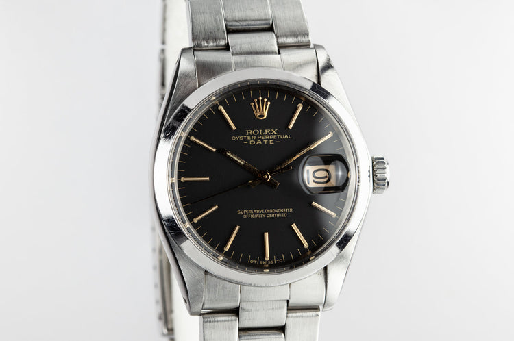 1972 Rolex Date 1500 Black and Gold Sigma Dial