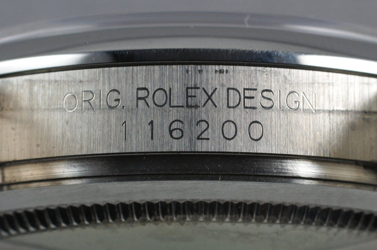 2006 Rolex Datejust 116200 Tuxedo Dial with Box and Papers