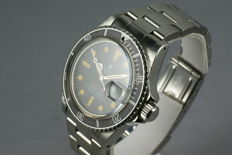 Rolex Red Submariner 1680 Dark Cream Marker and Purple/Ghost Gray insert