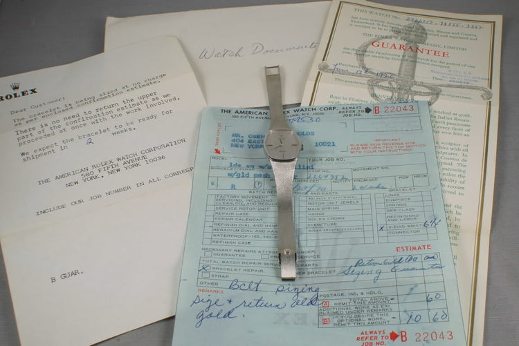 1970 Rolex Ladies White Gold Cellini with papers