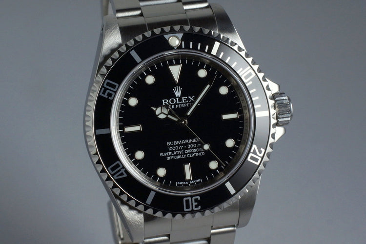 2012 Rolex Submariner 14060 4 Line Dial with Box and Papers