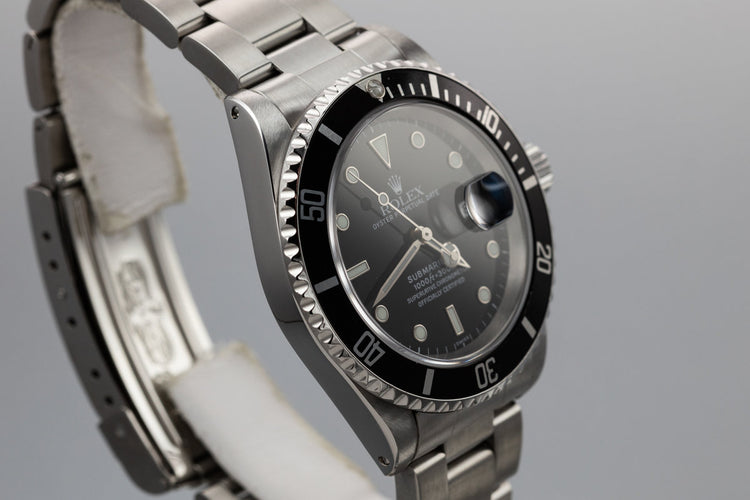 1999 Rolex Submariner 16610 SWISS Only Dial with Box and Papers