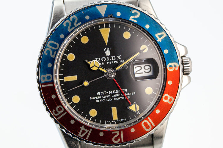 1972 Rolex GMT 1675 Matte Black Dial