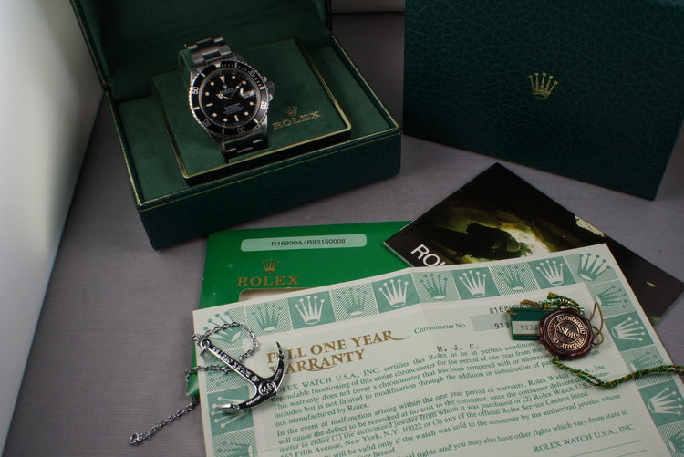 1985 Rolex Submariner 16800 with Box and Papers