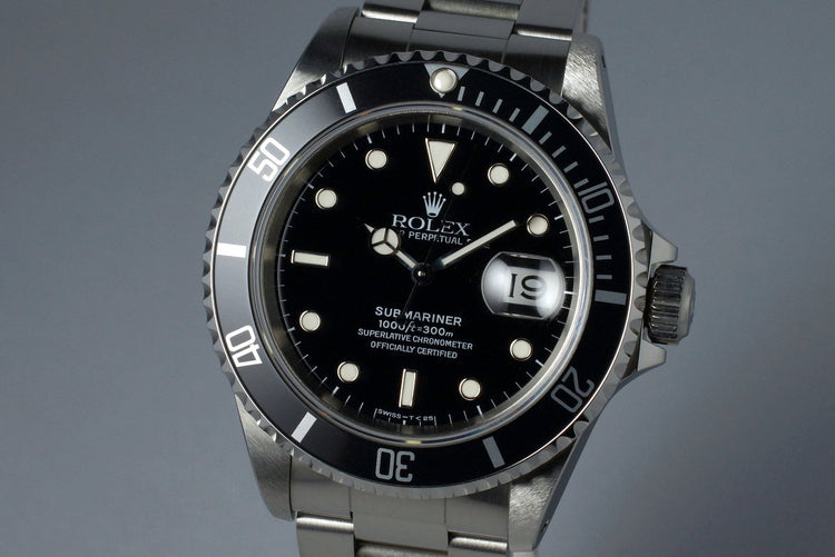 1991 Rolex Submariner 16610 with Box and Papers NOS