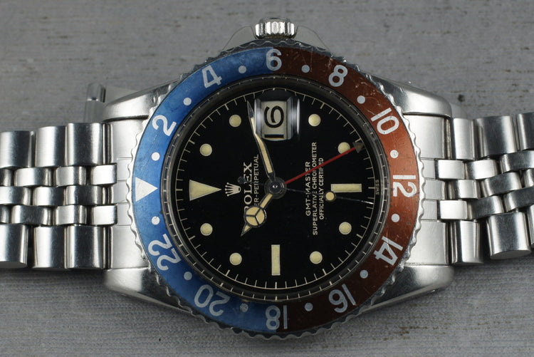 1960 Rolex GMT 1675 PCG with Glossy Gilt Chapter Ring Dial