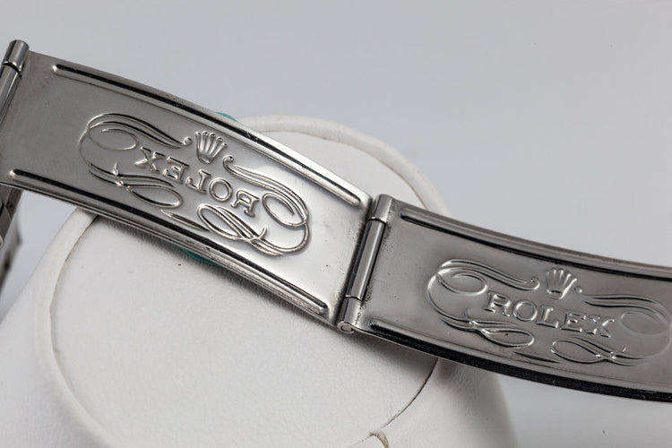 1959 Rolex Submariner 5512 with Tropical Gilt Chapter Ring Dial, Red Triangle Bezel, and Big Logo Stretch Bracelet