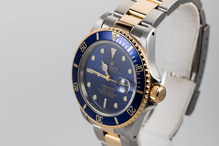 1985 Rolex Two Tone Submariner 16803 Blue DIal