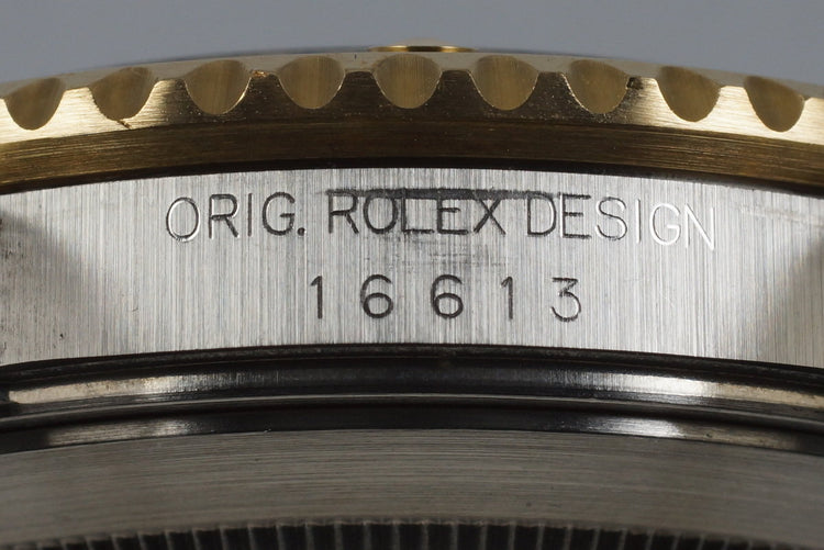 1995 Rolex Two Tone Blue Submariner 16613 with Box and Paper