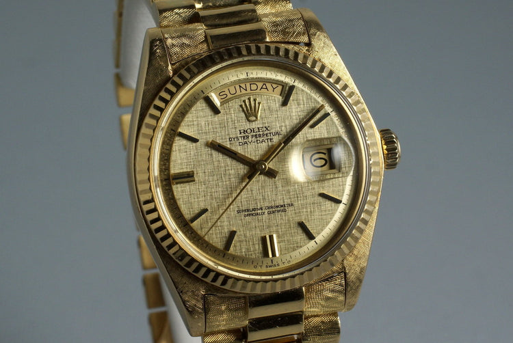 1972 Rolex YG Day-Date 1803 Linen Sigma Dial