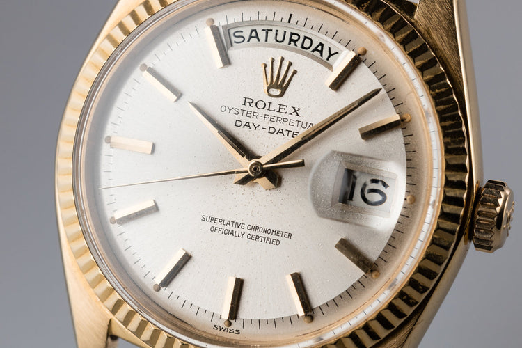 1963 Rolex 18K YG Day-Date 1803 Silver Dial