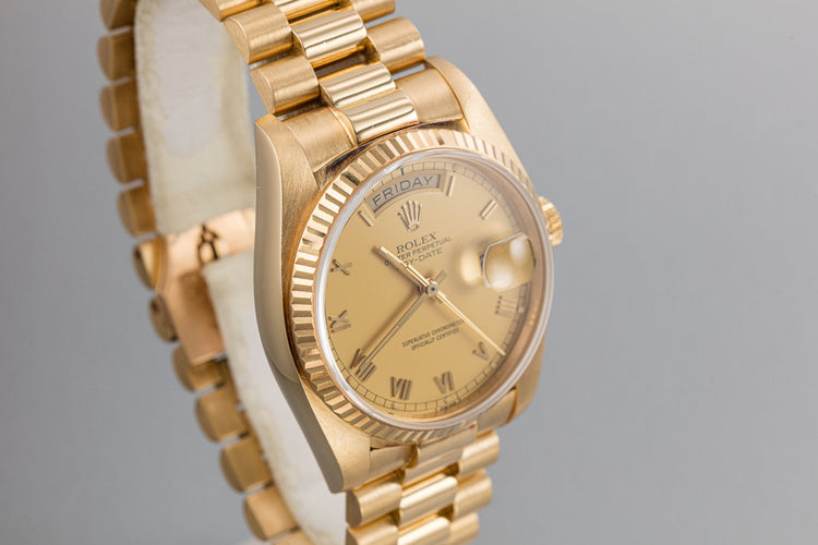 1984 Rolex 18K Day-Date 18038 with Matte Champagne Dial