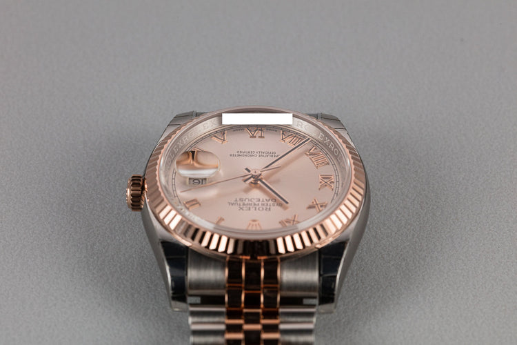 Mint 2018 Rolex Two-Tone Rose Gold and Stainless steel DateJust 116231 Rose Dial with Box and Papers