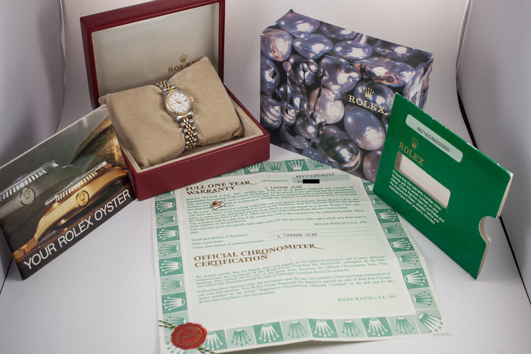 1985 Rolex Ladies DateJust 69173 White Dial with Box and Papers