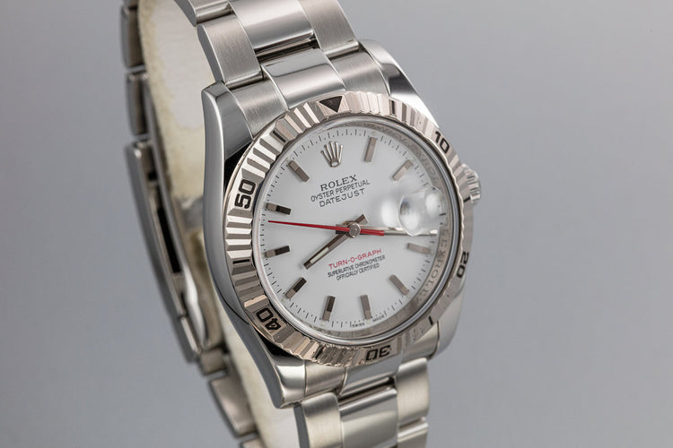 2006 Rolex DateJust Turn-O-Graph 116264 White Dial with Box and Papers