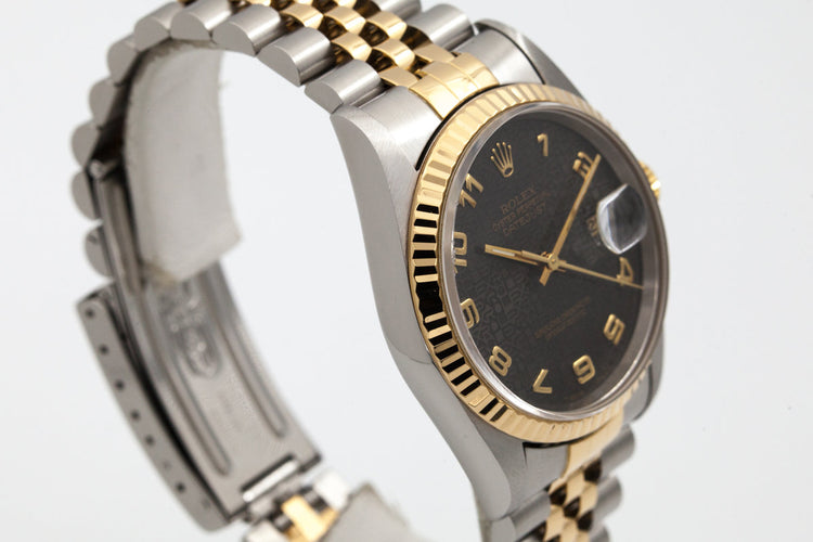 1995 Rolex Two Tone DateJust 16233 Charcoal Computer Dial with Box and Papers