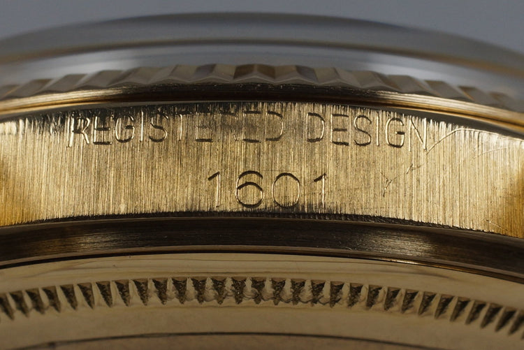 1969 Rolex YG DateJust 1601 Champagne Dial