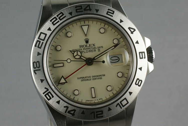 Rolex Explorer II 16550 Cream Rail Dial with service papers