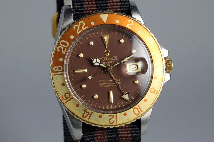 1970 Rolex Two Tone GMT 1675 Root Beer Dial