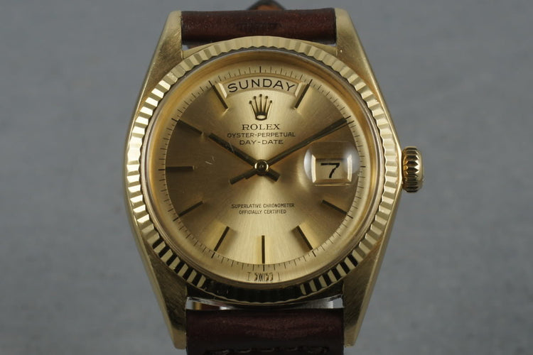 1967 Rolex 18K YG Day Date 1803 with Box and Papers