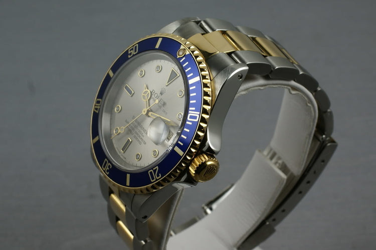 Rolex Submariner 18K/SS 16613 with Slate Serti Dial
