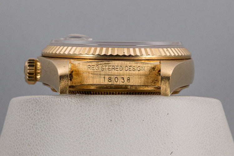 1979 Rolex 18K YG Day-Date 18038 Onyx Dial with Service Papers