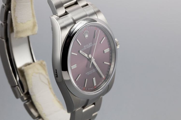 2018 Mint Rolex 39mm Oyster Perpetual 114300 Purple Dial with Box and Papers
