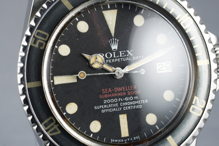 1972 Rolex Double Red Sea Dweller 1665 Mark III Dial