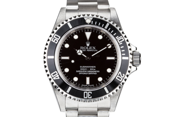 2009 Rolex Submariner 14060 4 Line Dial with Box and Papers