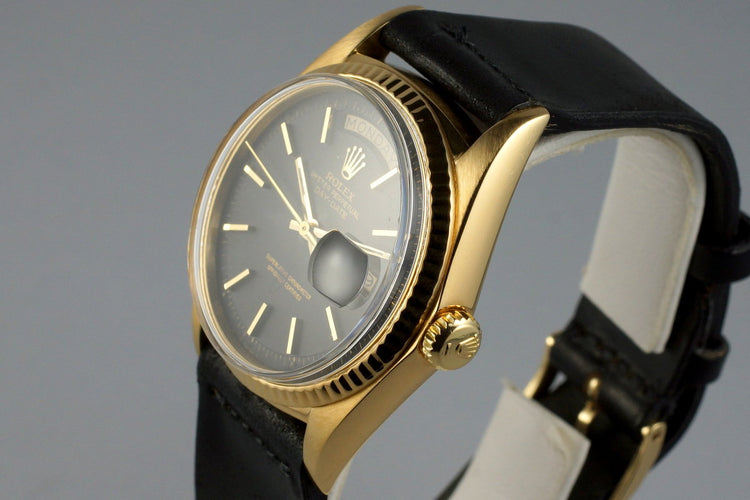 1968 Rolex YG Day-Date 1803 Matte Black Dial