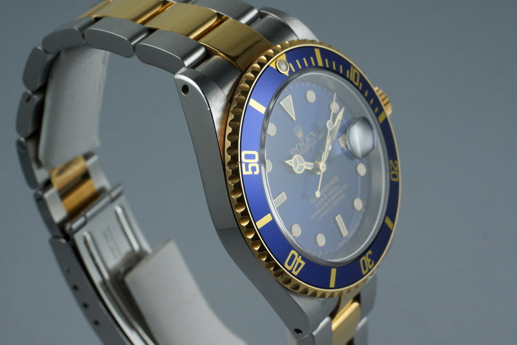 2000 Rolex Two Tone Blue Submariner 16613