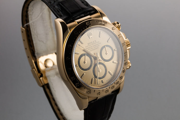 1995 Rolex 18K YG Daytona 16518 Champagne Dial with Box