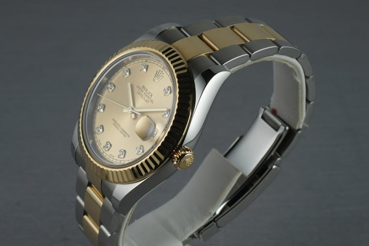 Rolex Datejust II 116333 with Champagne Diamond Dial