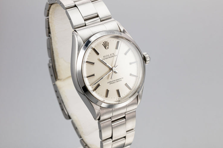 1972 Rolex Oyster Perpetual 1002 with Silver no Lume Dial