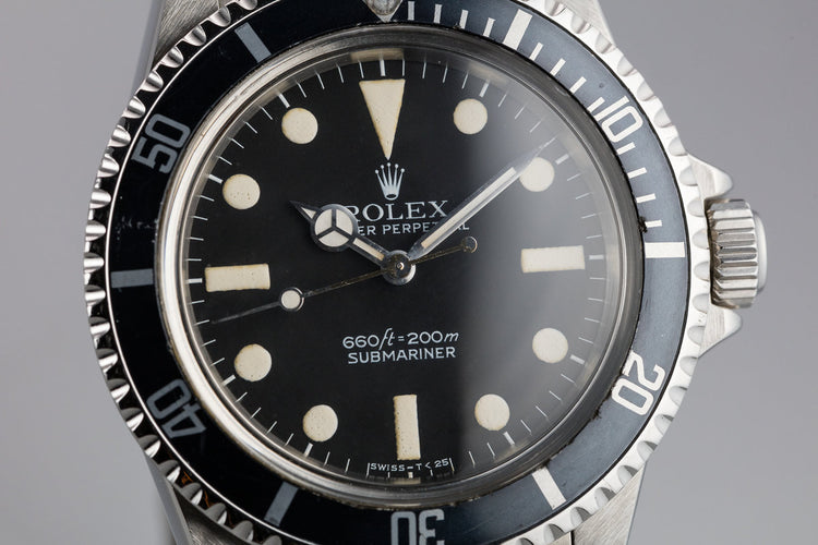 1978 Rolex Submariner 5513 Mark 1 Maxi Dial with Box and Papers