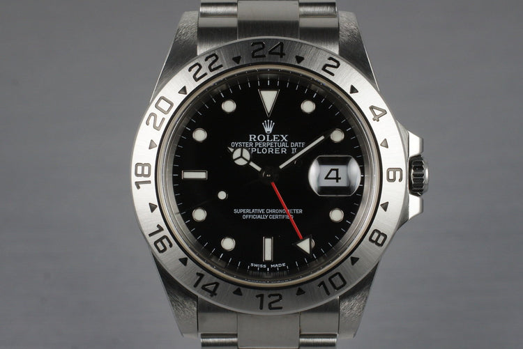 2000 Rolex Explorer II 16570 Black Dial with Box and Papers