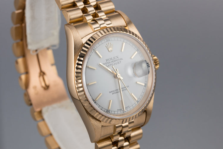 2001 Rolex 18K YG Rolex DateJust 16238 White Dial